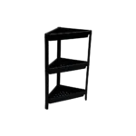 Plastic 3 tier 25x45x70cm black bathroom stand