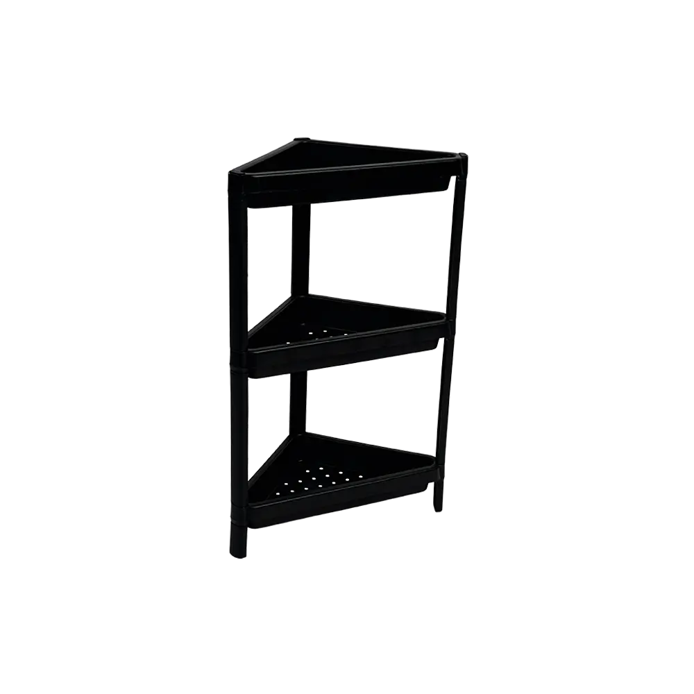 Plastic 3 tier 25x45x70cm black bathroom stand