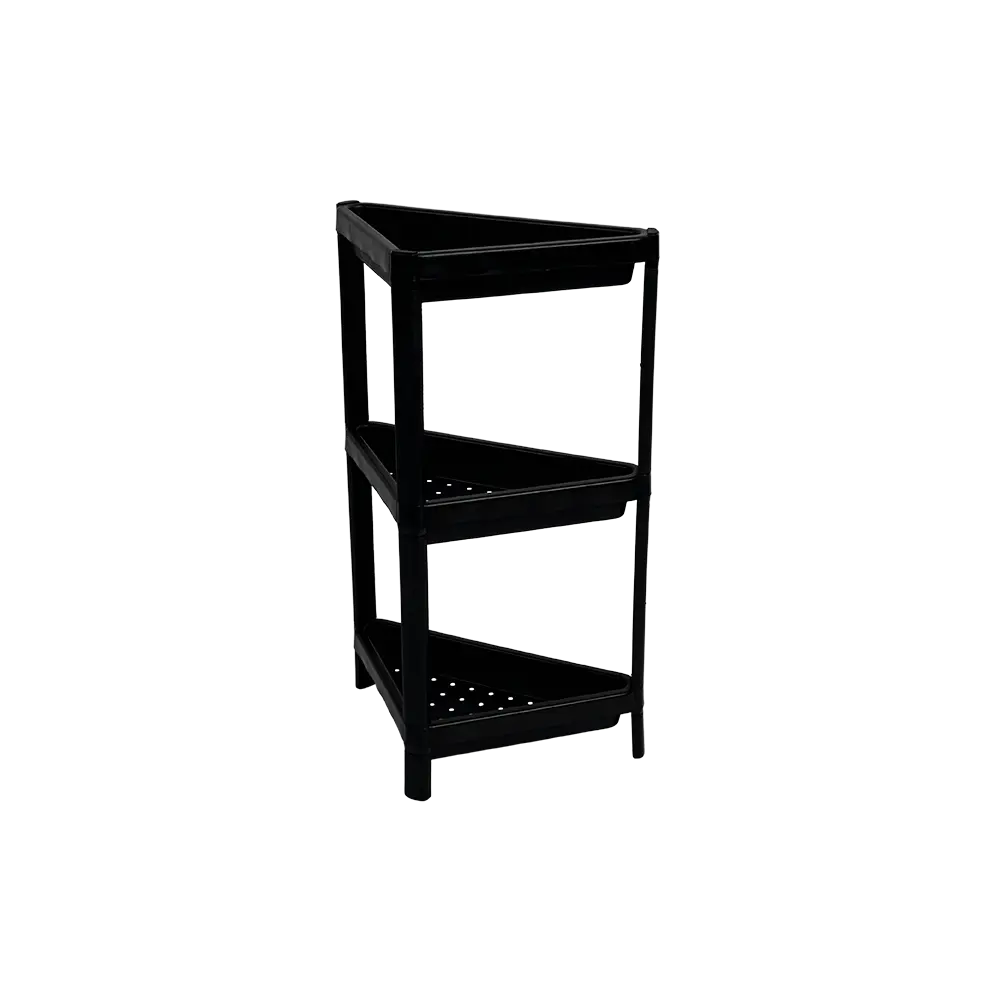 Plastic 3 tier 25x45x70cm black bathroom stand2