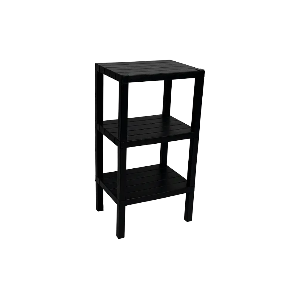 Plastic-3-Tier-29x38x74cm-Black-Stand1 Plastic 3 tier 29x38x74cm black stand1