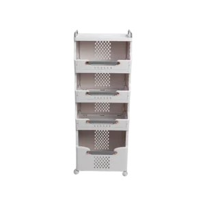 Plastic 4 tier 25x40x110cm rolling grey storage organizer