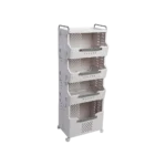 Plastic 4 tier 25x40x110cm rolling grey storage organizer2