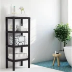 Plastic-4-Tier-29x38x100cm-Black-Stand1 Plastic 4 tier 29x38x100cm black stand1