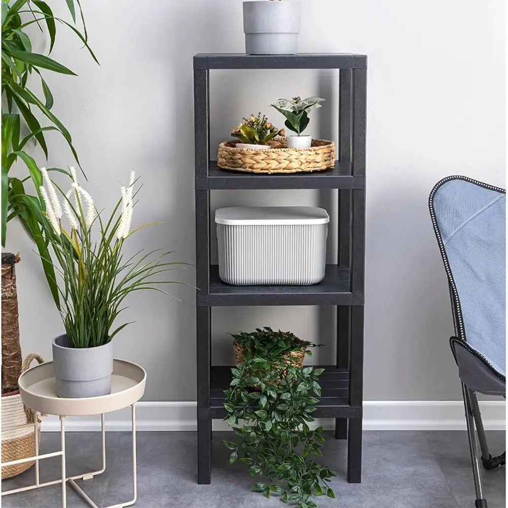 Plastic 4 tier 29x38x100cm grey stand1