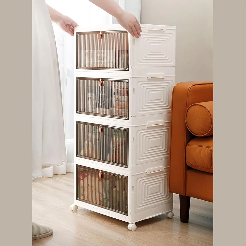 Plastic 4 tier 33x43x95cm storage cabinet1