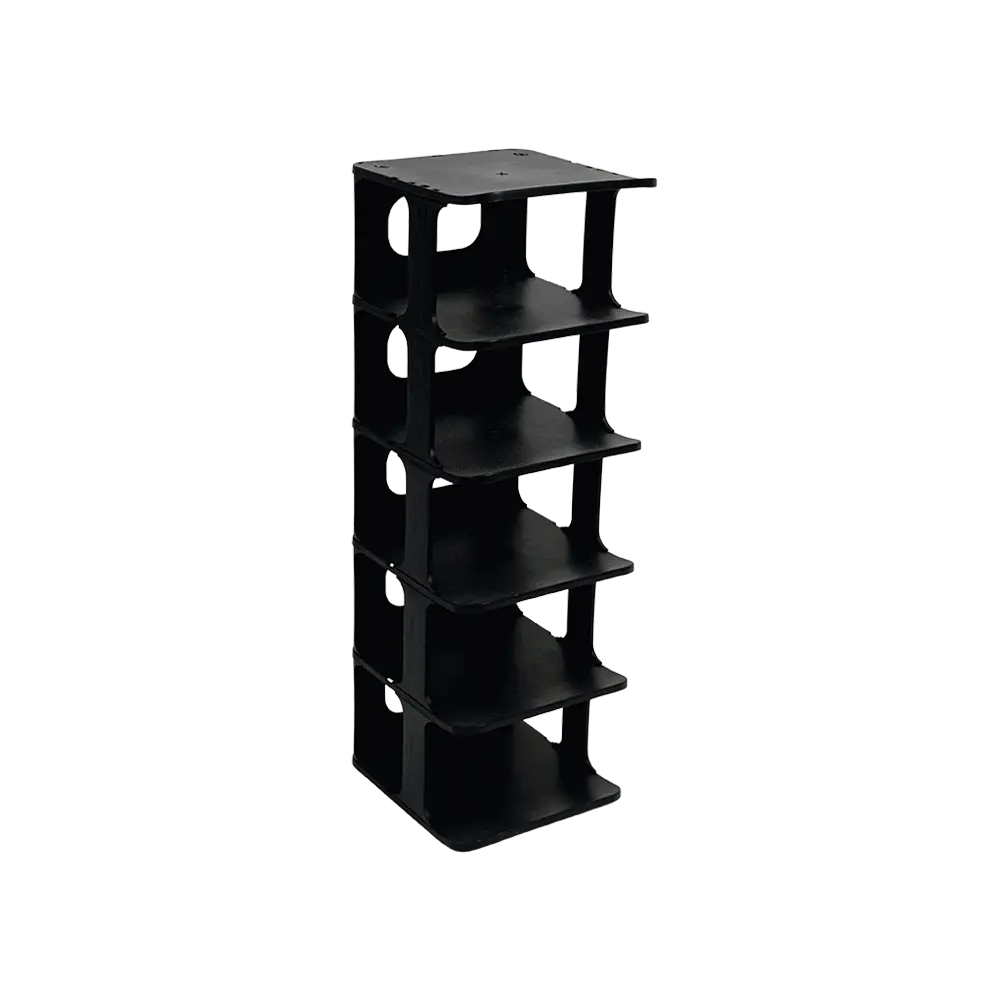 Plastic 5 tier 14x27x75cm black storage organizer