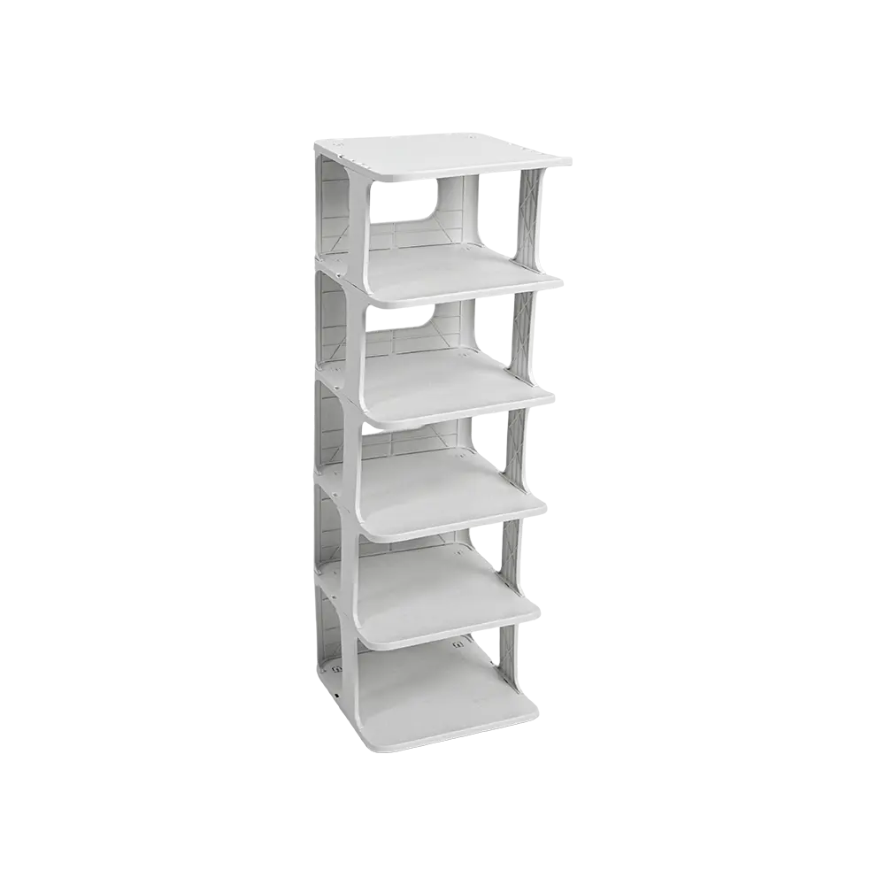 Plastic 5 tier 14x27x75cm white storage organizer