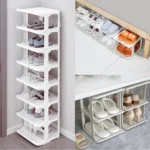 Plastic 5 tier 14x27x75cm white storage organizer1