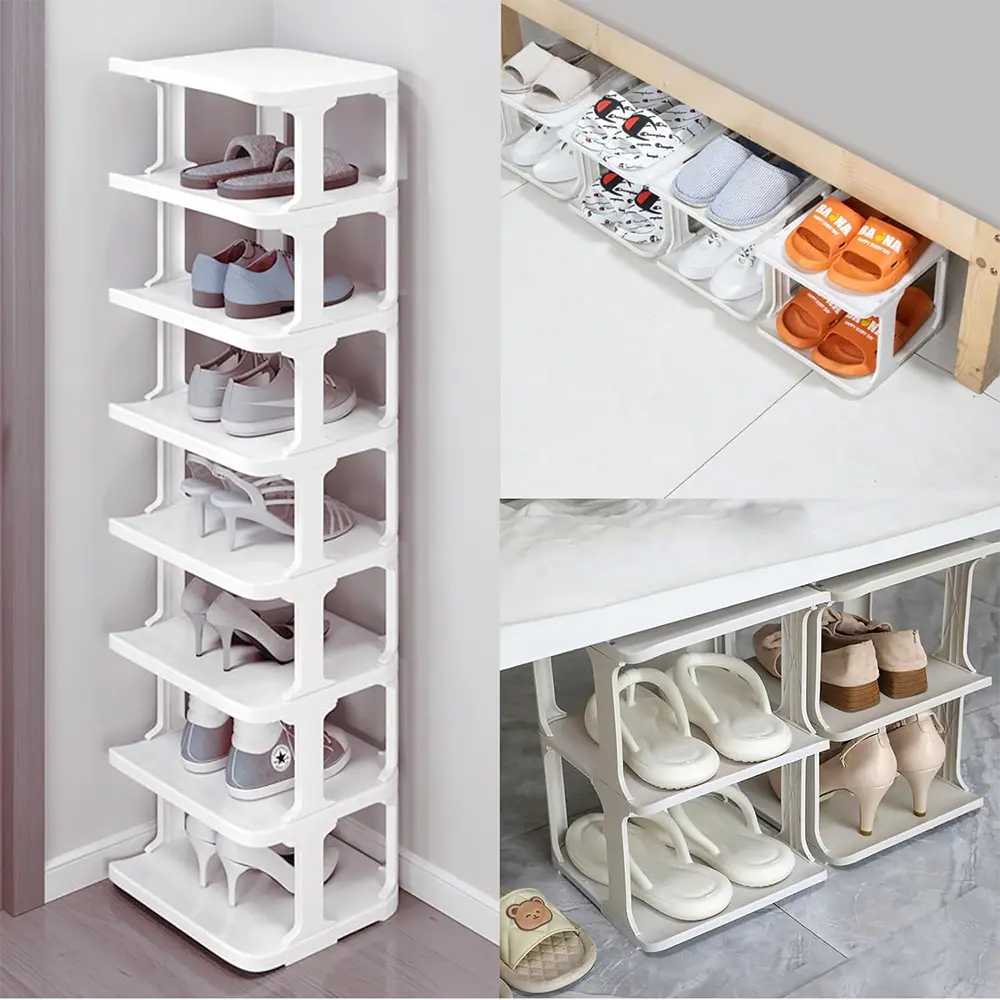 Plastic 5 tier 14x27x75cm white storage organizer1