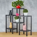 Plastic 6 shelfs 29x38x153cm black stand1