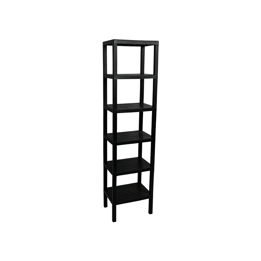 Plastic 6 tier 29x38x153cm black stand2