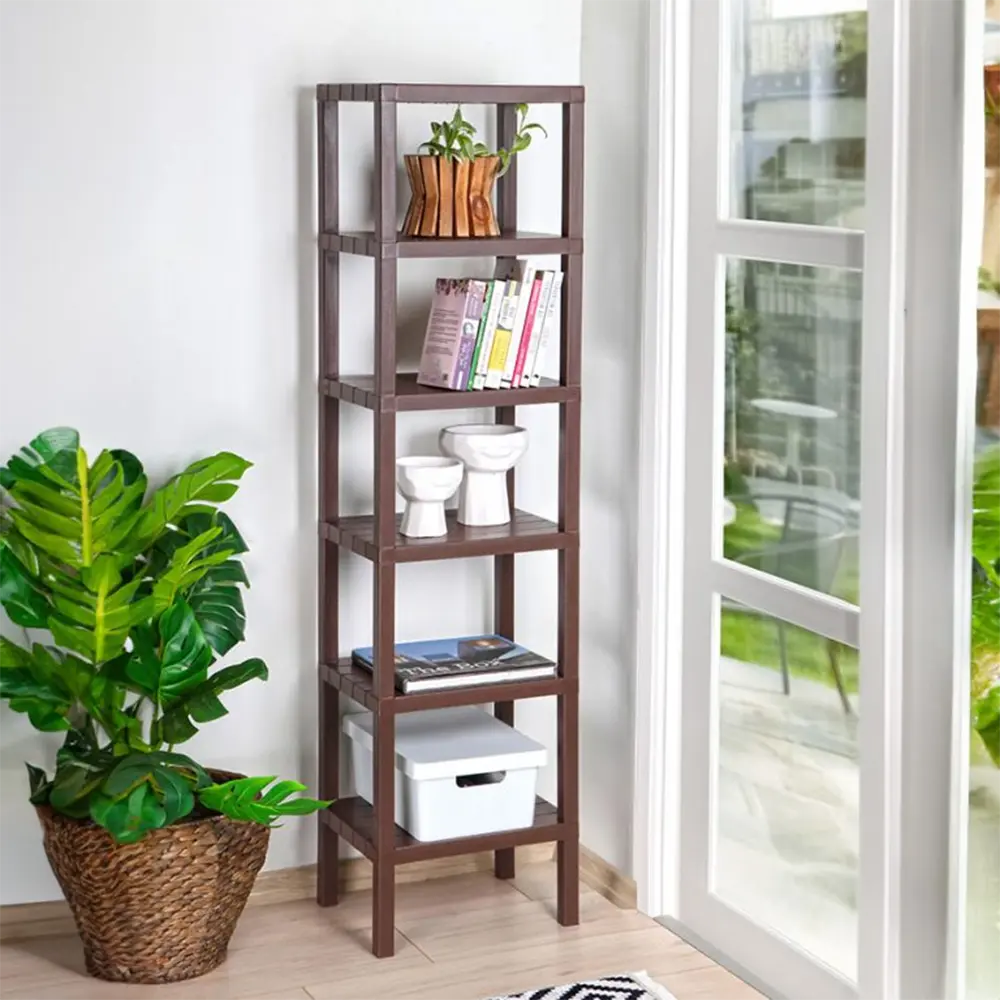 Plastic 6 tier 29x38x153cm brown stand1