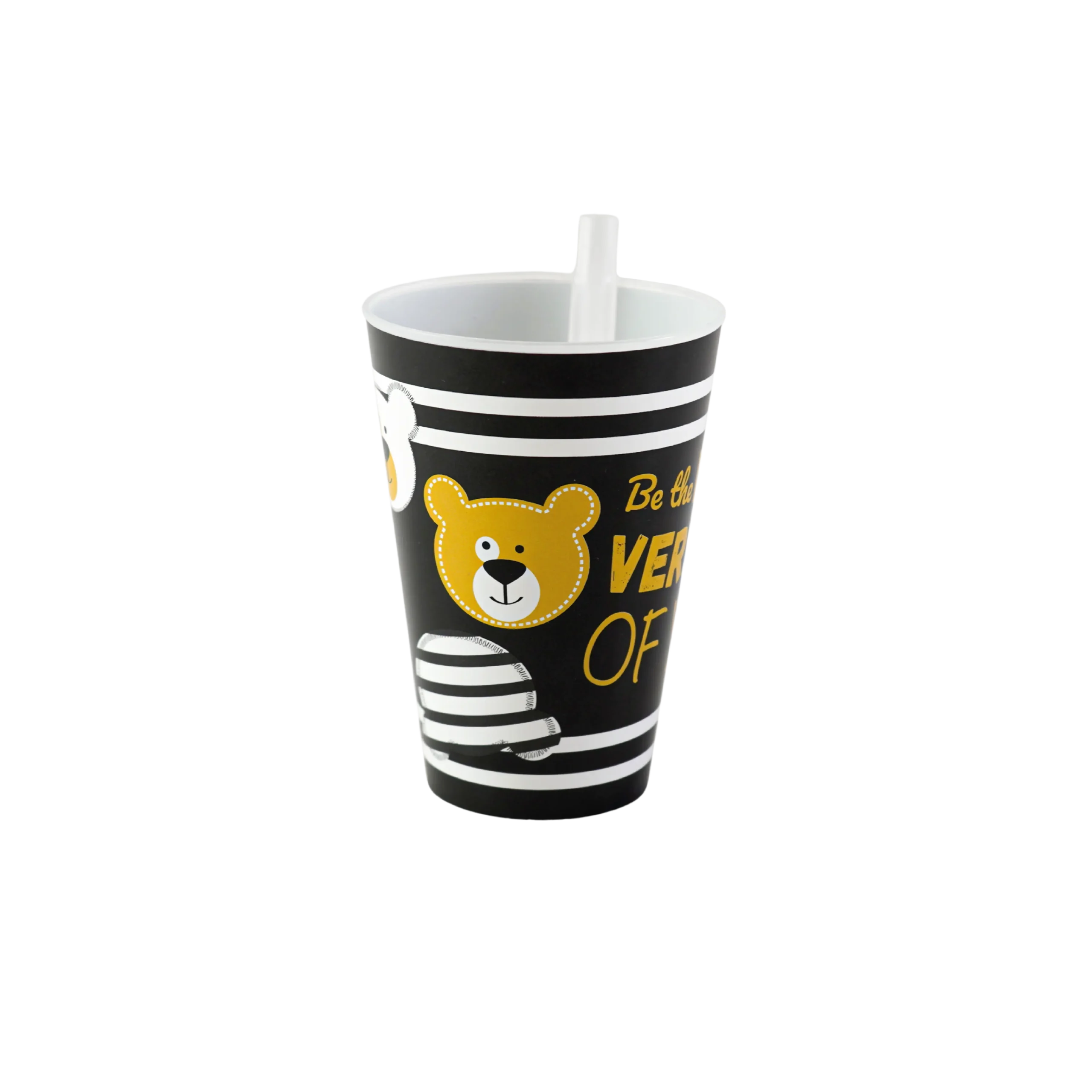 Plastic bear design black pipette cup