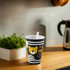 Plastic bear design black pipette cup1