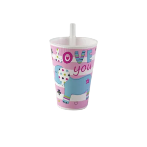 Plastic elephant design pink pipette cup