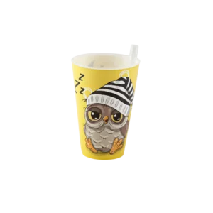 Plastic owl design yellow pipette cup