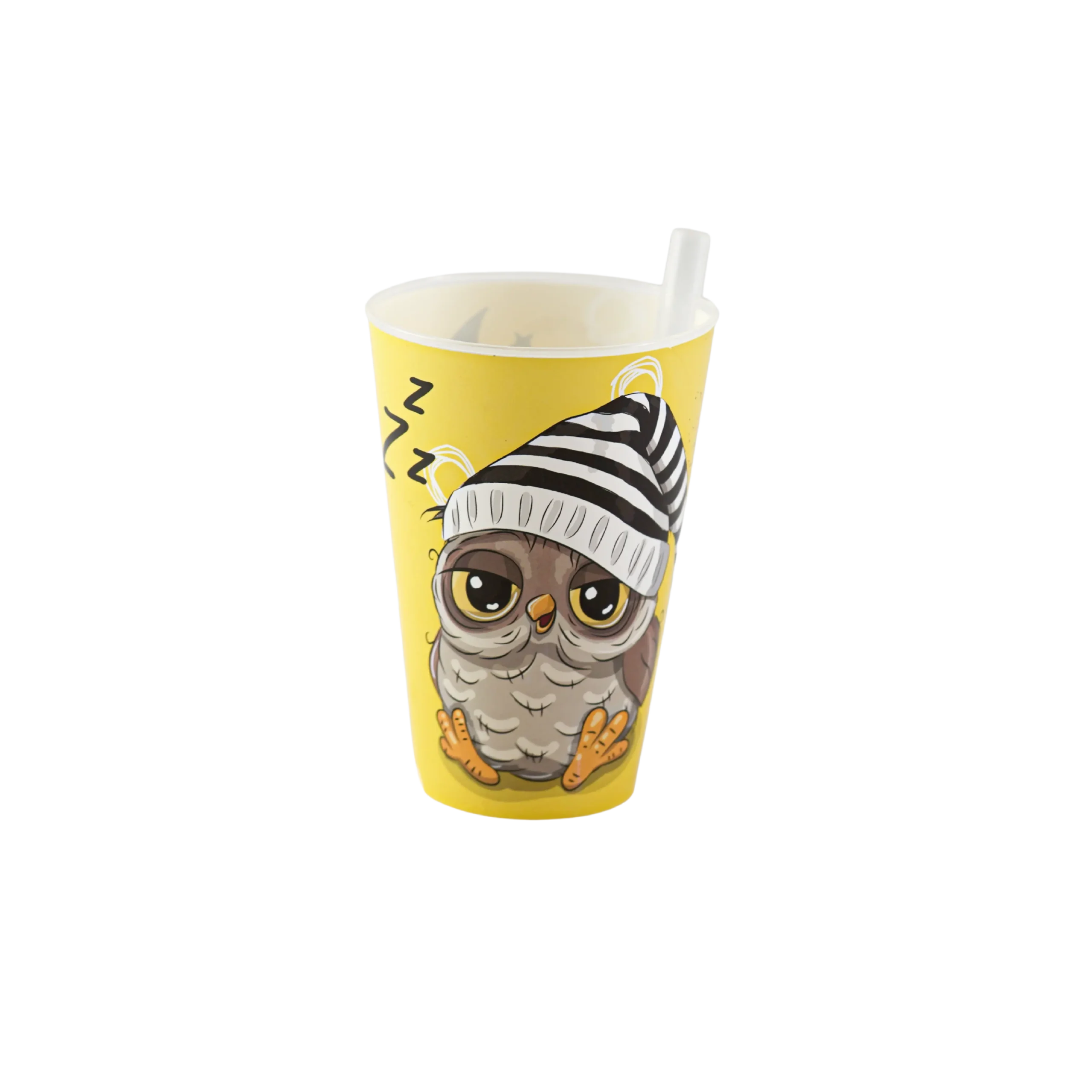 Plastic owl design yellow pipette cup