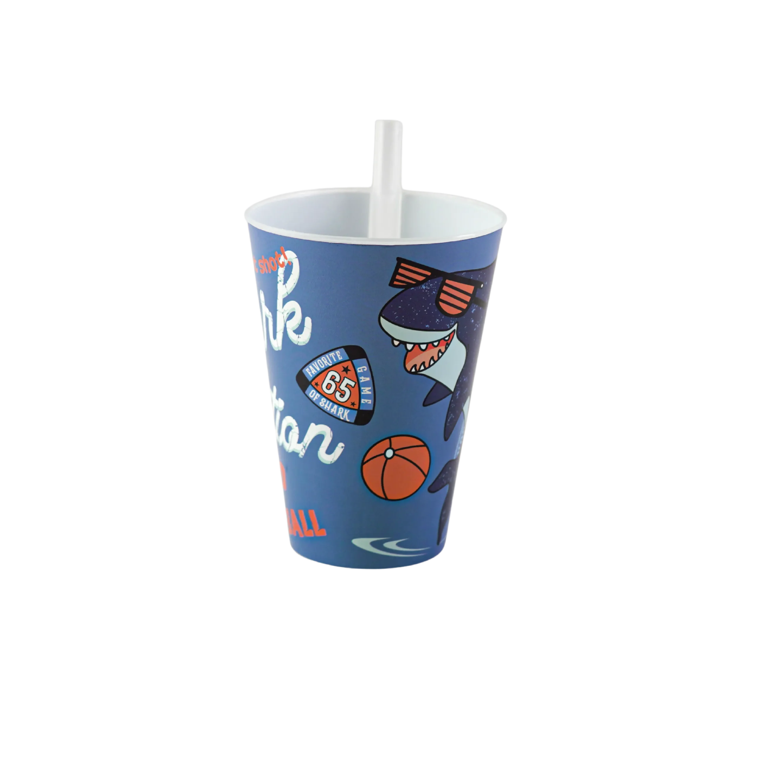 Plastic shark design blue pipette cup2