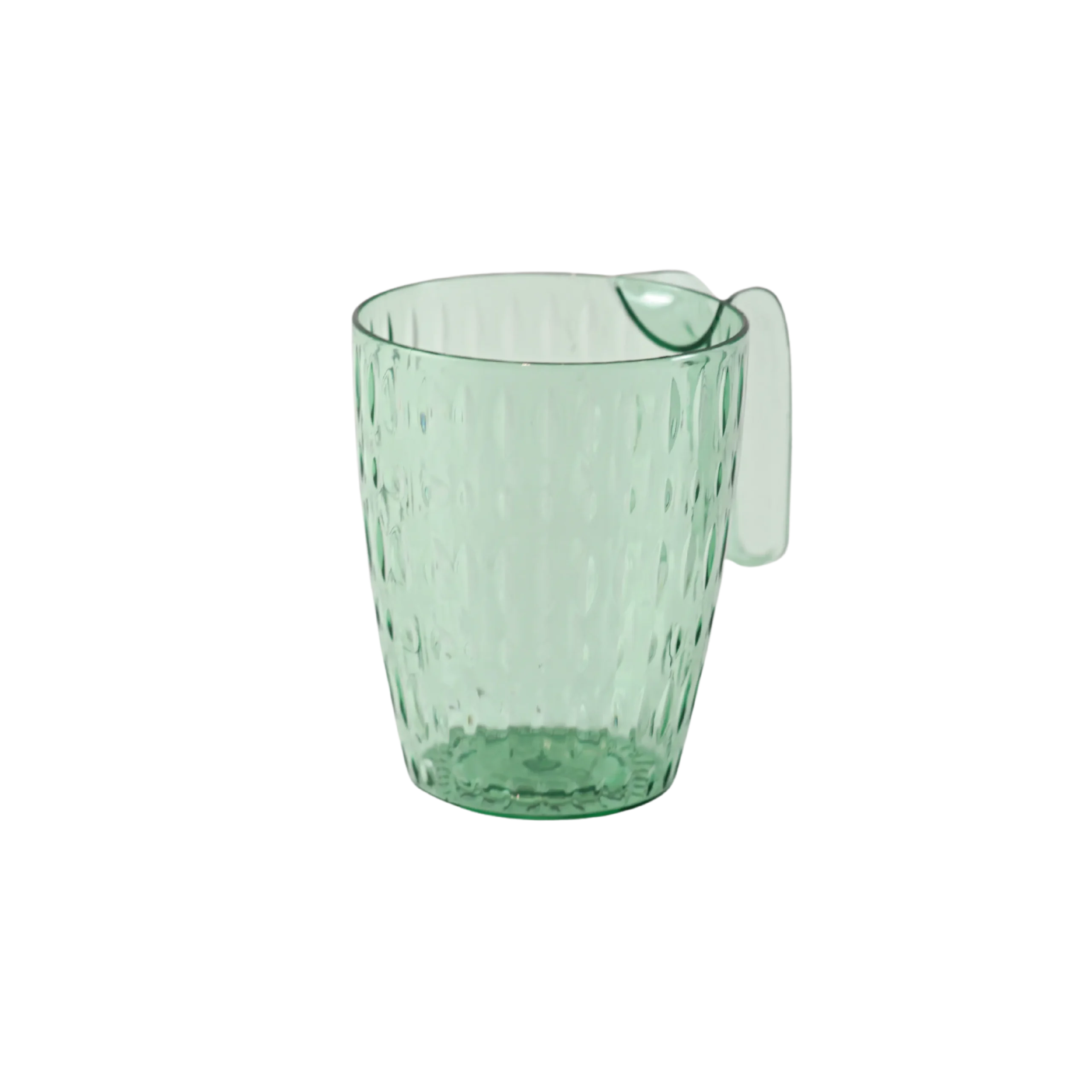 Plexi transparent green cup with handle