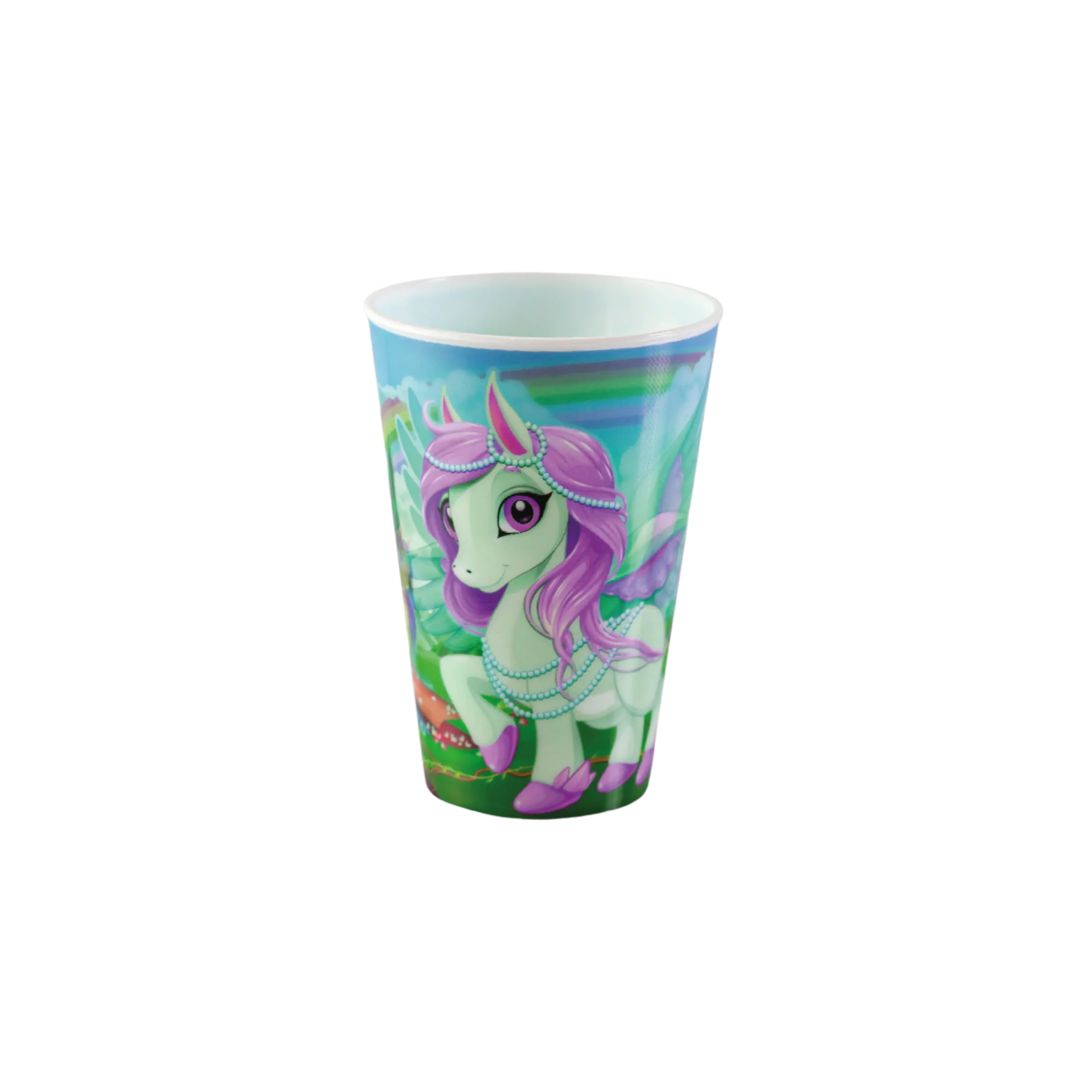 Titiz plastic 400ml unicorn design 3d ruby cup