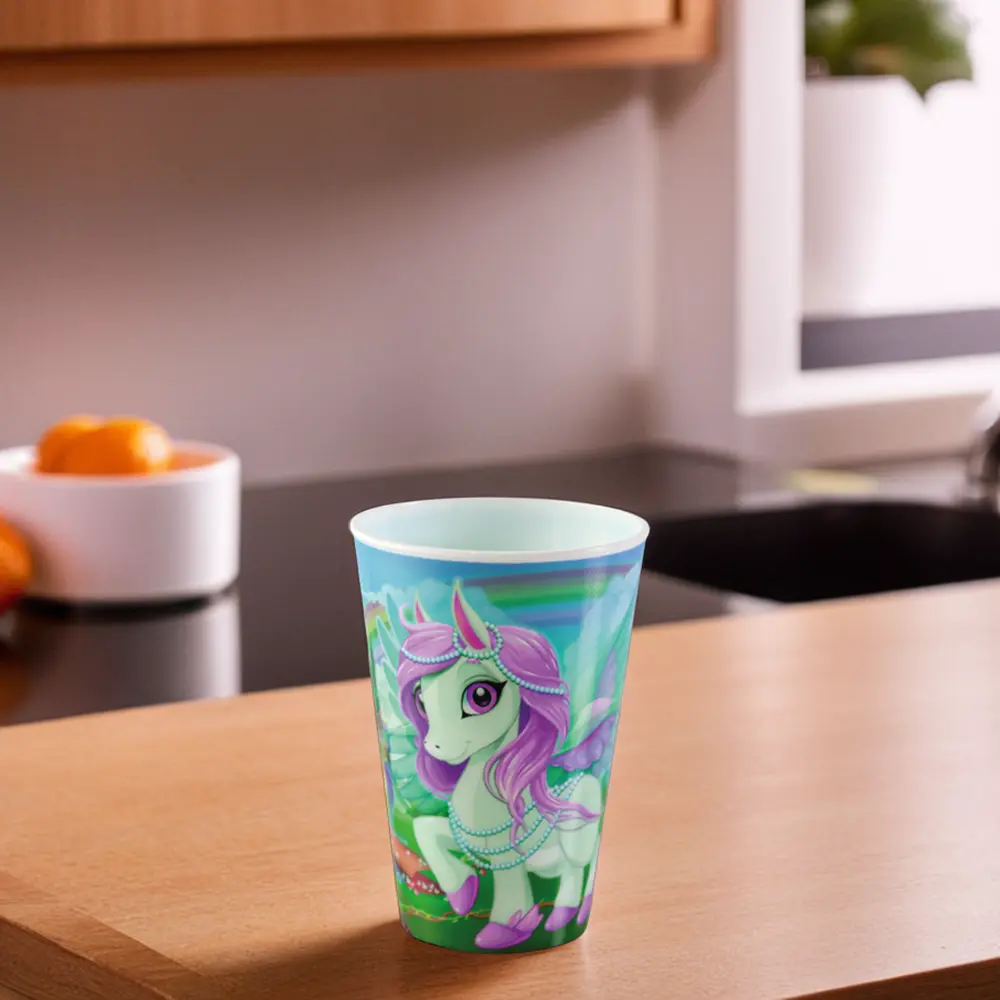 Titiz plastic 400ml unicorn design 3d ruby cup1