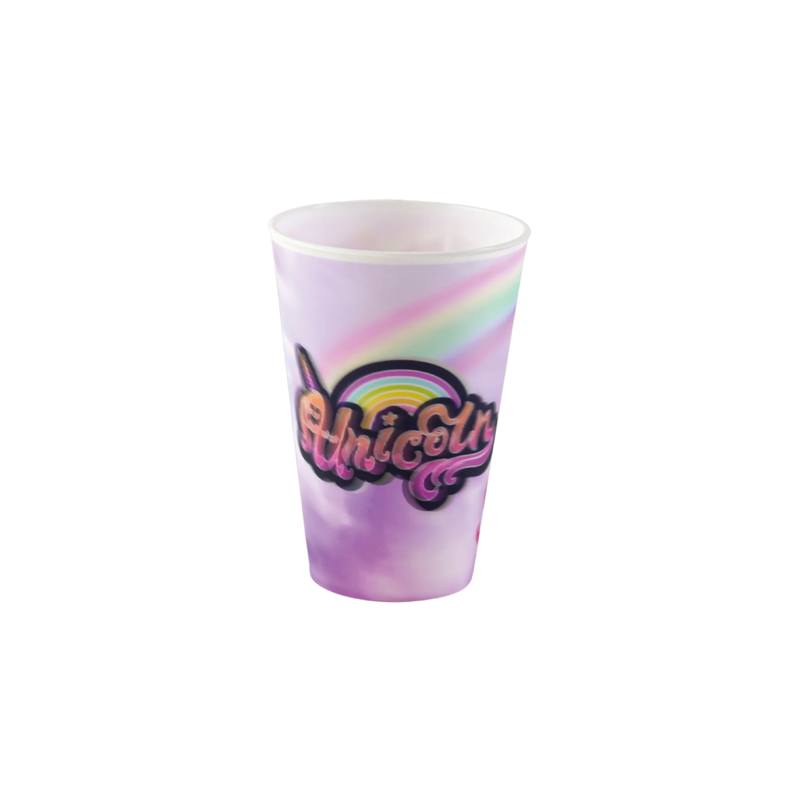 Titiz plastic 400ml unicorn design pink 3d ruby cup