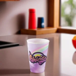 Titiz plastic 400ml unicorn design pink 3d ruby cup1