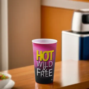 Titiz plastic 650ml flamingo design 3d ruby cup1