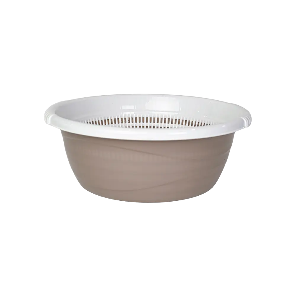 Tuffex-7L-Light-Brown-Bowl-with-White-Strainer Tuffex 7l light brown bowl with white strainer