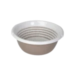 Tuffex-7L-Light-Brown-Bowl-with-White-Strainer2 Tuffex 7l light brown bowl with white strainer2