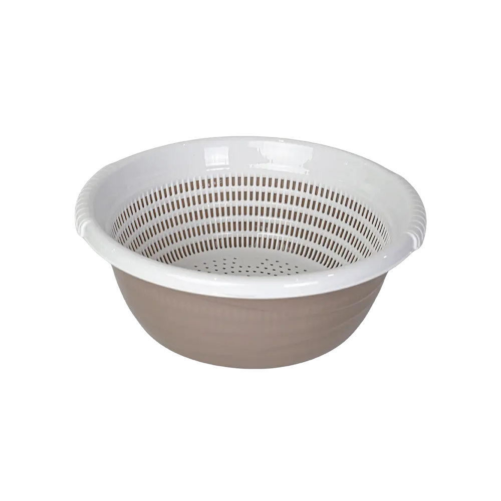 Tuffex-7L-Light-Brown-Bowl-with-White-Strainer2 Tuffex 7l light brown bowl with white strainer2