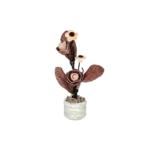 Beige flower 8x35cm with porcelain green vase