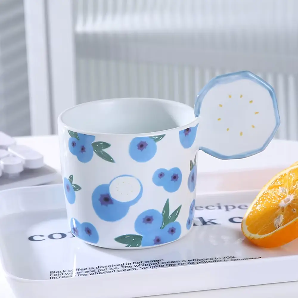 Ceramic-375ml-Fruit-Design-Mug-with-Blueberry-Shaped-Handle2 Ceramic 375ml fruit design mug with blueberry shaped handle2