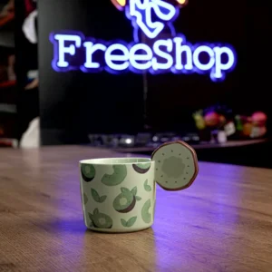 Ceramic 375ml fruit design mug with kiwi shaped handle1