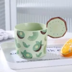 Ceramic 375ml fruit design mug with kiwi shaped handle2
