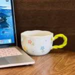 Ceramic-Floral-Design-Mug-with-Light-Green-Handle1 Ceramic floral design mug with light green handle1