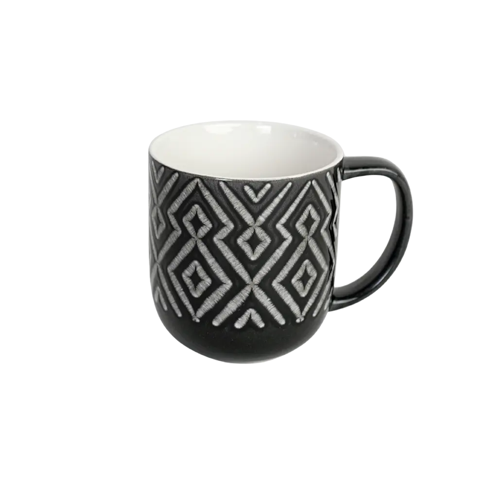 Danny-Home-400ml-Ceramic-Patterned-Design-Black-Mug Danny home 400ml ceramic patterned design black mug