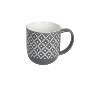 Danny home 400ml ceramic patterned design dark grey mug