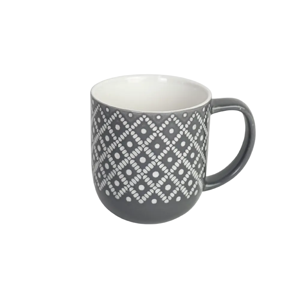 Danny-Home-400ml-Ceramic-Patterned-Design-Dark-Grey-Mug Danny home 400ml ceramic patterned design dark grey mug