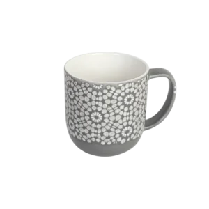 Danny home 400ml ceramic patterned design grey mug