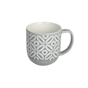 Danny home 400ml ceramic patterned design light grey mug