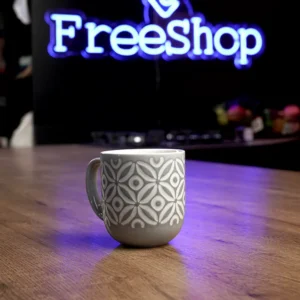 Danny home 400ml ceramic patterned design light grey mug1