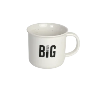 Danny home ceramic 350ml black font design white mug