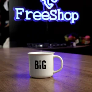 Danny home ceramic 350ml black font design white mug1