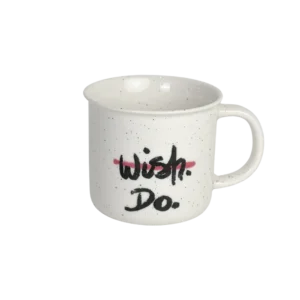 Danny home ceramic 350ml wish do design white mug