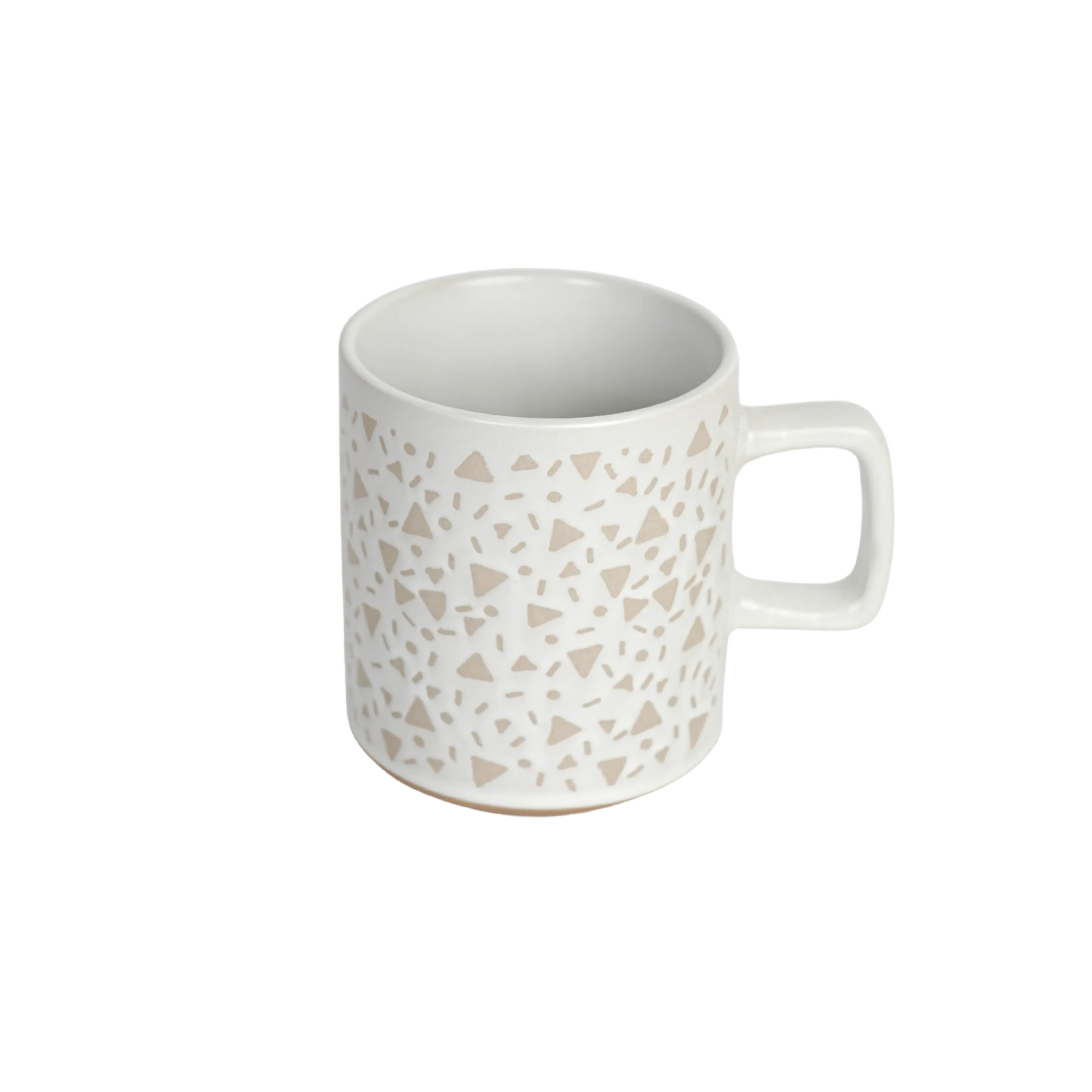 Danny-Home-Ceramic-Patterned-Design-White-&-Beige-Mug Danny home ceramic patterned design white & beige mug