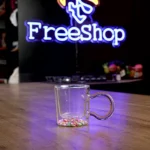 Double-Glass-Hearts-Design-Mug-with-Pink-Handle1 Double glass hearts design mug with pink handle1