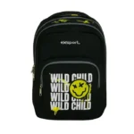 Exsport 2526101 wild child design 4 zippers black backpack