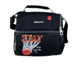 Exsport 2526102 basketball design 2 zippers black lunch bag