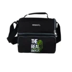 Exsport 2526102 the real boss design 2 zippers black lunch bag